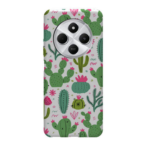 Coque Xiaomi Redmi 14C Minimalist pattern With Cactus Plants | Housse silicone, antichocs, protection optimale - Motif floral